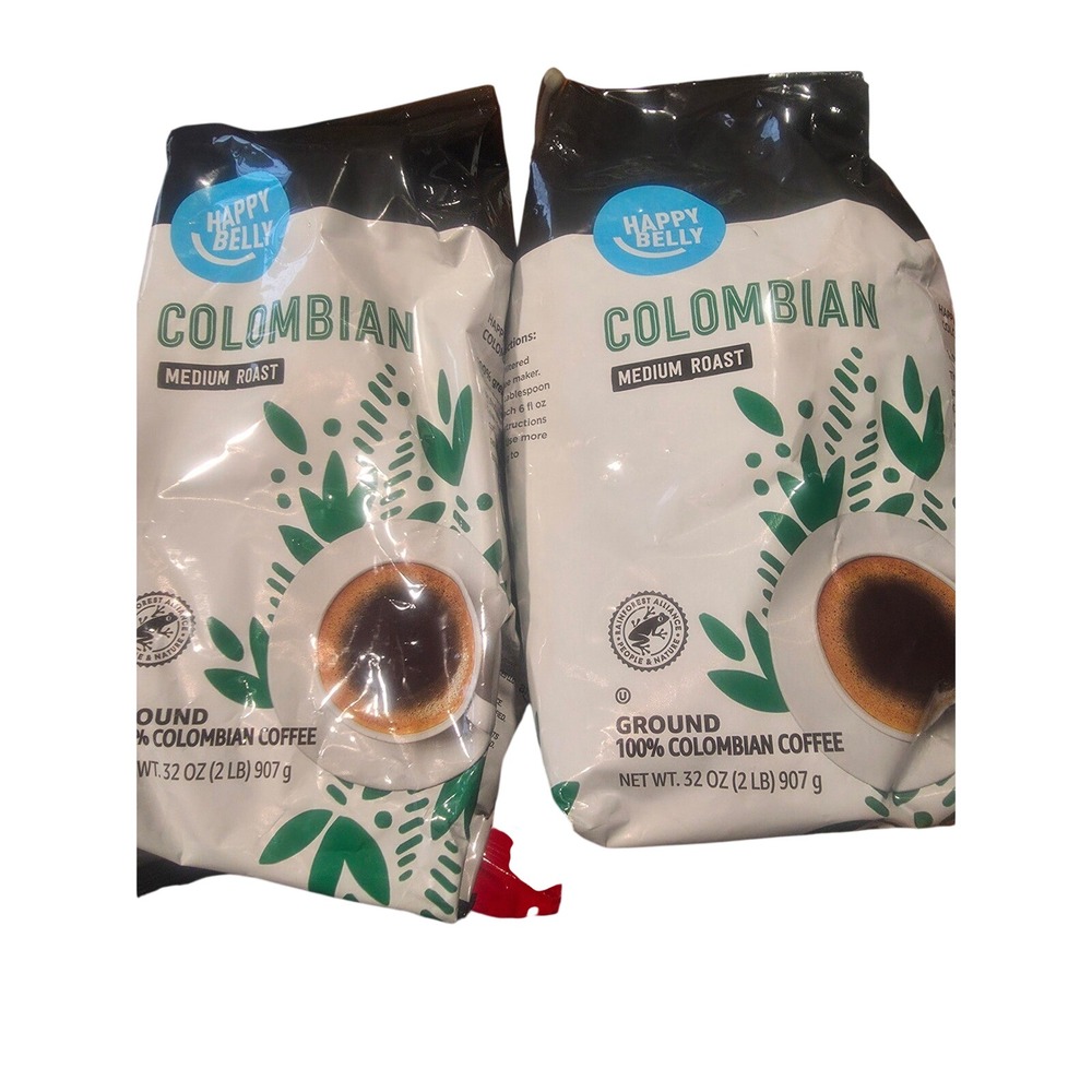 Happy Belly Colombian Medium Roast Ground Coffee 32 oz 2 lbs Bag